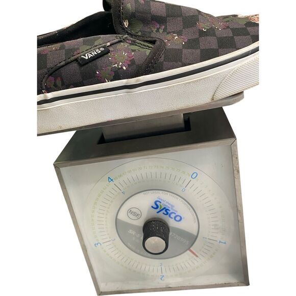 Vans Slip On Checkerboard Floral Print Black Canvas Sneakers Size 7 Grunge Punk - Picture 9 of 9